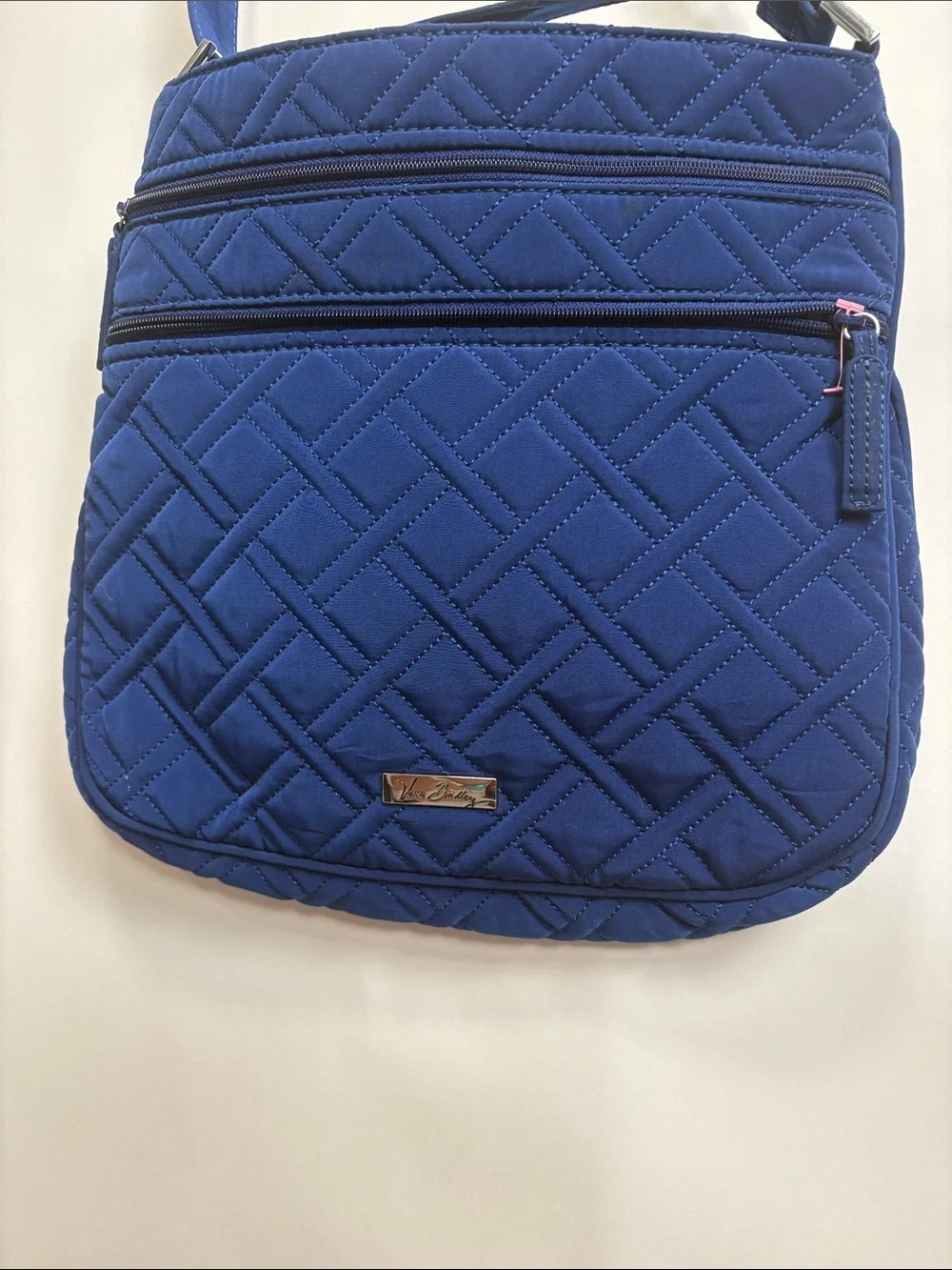 Vera Bradley Quilted Navy Crossbody with Silver Plaque - Picture 3 of 16